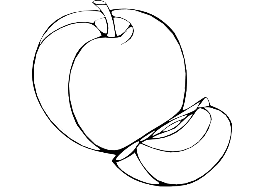 Раскраска Разрезанное яблочко Распечатать
